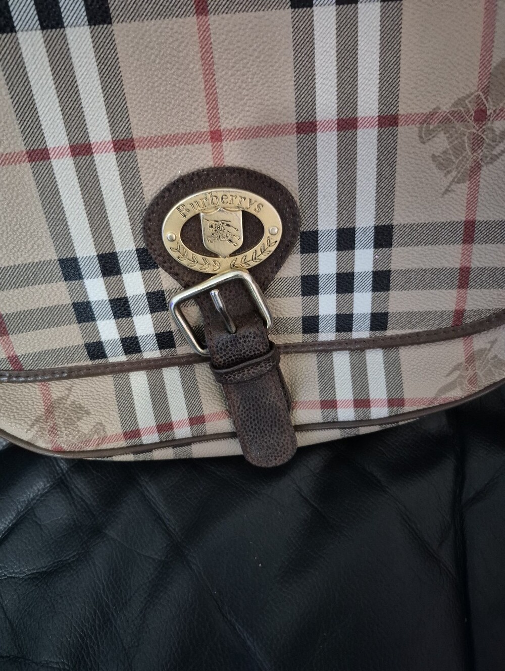VINTAGE BURBERRYS OF LONDON HAYMARKET CHECK SADDLE BAG - Picture 2 of 11